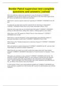 Border Patrol supervisor test complete questions and answers &vert; solved