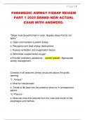 PARAMEDIC AIRWAY FISDAP REVIEW  PART 1 2025 BRAND NEW ACTUAL  EXAM WITH ANSWERS.