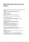 ABST Alberta Basic Security Training - Module 1 NEWEST 2025&sol;2026 ACTUAL COMPLETE QUESTIONS AND CORRECT DETAILED ANSWERS &lpar;VERIFIED ANSWERS&rpar;