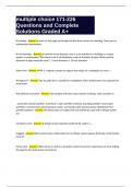 multiple choice 171-226 Questions and Complete Solutions Graded A&plus;