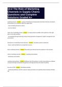 14-2 The Role of Marketing Channels in Supply Chains Questions and Complete Solutions Graded A&plus;