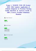 Exam 1&colon; NUR195&sol; NUR 195 &lpar;Latest 2025&sol; 2026 Update&rpar; Application of Clinical Judgment in Practical Nursing Guide&vert; Questions & Answers&vert; Grade A&vert; 100&percnt; Correct &lpar;Verified Solutions&rpar;- Hondros