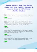Hondros HESI PN Exit Exam Review &lpar;Latest 2025&sol; 2026 Update&rpar; &vert; Questions & Answers&vert; Grade A&vert; 100&percnt; Correct &lpar;Verified Solutions&rpar;