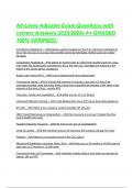 All-Lines Adjuster Exam Questions with correct Answers 2025&sol;2026&lpar; A&plus; GRADED 100&percnt; VERIFIED&rpar;&period;
