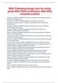 WGU Pathophysiology from the study guide WGU D236 certification Q&A With complete solution  