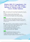 Hondros HESI PN Comprehensive Exit Exam V3 &lpar;Latest 2025&sol; 2026 Update&rpar; &vert; Questions & Answers&vert; Grade A&vert; 100&percnt; Correct &lpar;Verified Solutions&rpar;