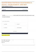 AutoCAD Written Final Review Actual Questions & Answers &sol; Already Graded A&plus;&comma; 2025&sol;2026 
