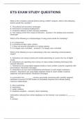 ETS EXAM STUDY QUESTIONS QUESTIONS AND ANSWERS GRADED A&plus;