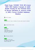 Final Exam&colon; NUR185&sol; NUR 185 &lpar;Latest 2025&sol; 2026 Update&rpar; Concepts of Adult Health Nursing for the Practical Nurse II Review&vert; Questions & Answers&vert; Grade A&vert; 100&percnt; Correct &lpar;Verified Solutions&rpar;- Hondros