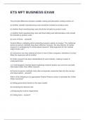 ETS MFT BUSINESS EXAM QUESTIONS WITH COMPLETE SOLUTIONS