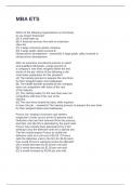 MBA ETS QUESTIONS AND ANSWERS GRADED A&plus;
