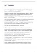 MFT for MBA QUESTIONS AND ANSWERS 100&percnt; CORRECT