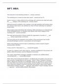 MFT&period; MBA QUESTIONS AND ANSWERS 100&percnt; VERIFIED