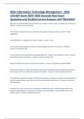 WGU Information Technology Management - C954 UCertifY Exam 2025&ndash;2026 Accurate Real Exam Questions and Verified Correct Answers JUST RELEASED