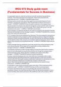 WGU 072 Study guide exam  &lpar;Fundamentals for Success in Business&rpar; 