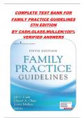 COMPLETE TEST BANK FOR FAMILY PRACTICE GUIDELINES 5TH EDITION BY CASH&comma;GLASS&comma;MULLEN&vert;100&percnt; VERIFIED ANSWERS