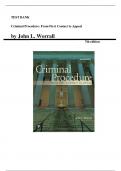 Test Bank for Criminal Procedure&colon; From First Contact to Appeal&comma; 7th edition by John L&period; Worrall&comma; All Chapters Included