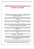 SPHR &lpar;2025&rpar; Actual Exam Questions and Answers A&plus; Graded&period;
