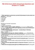 PAE Ortho Exam &lpar;2025&rpar; Actual Exam Questions and Answers A&plus; Graded&period;
