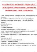 PHTLS Reviewed 10th Edition &lpar;2025&sol;2026&rpar; &ndash; Complete Multiple Choice Questions with Verified Answers for Exam Preparation