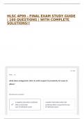 HLSC 4P99 - FINAL EXAM STUDY GUIDE &vert; 160 QUESTIONS &vert; WITH COMPLETE SOLUTIONS&excl;&excl;