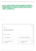 HLSC 4P99 FINAL EXAM BRENT FAUGHT - THERAPEUTIC TRIALS QUESTIONS WITH 100&percnt; CORRECT&excl;&excl;