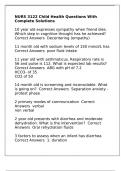 NURS 3122 Child Health Questions With Complete Solutions