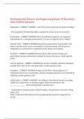 Environmental Science and Engineering Exam 54 Questions with Verified Answers&comma;100&percnt;CORRECT