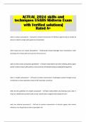 ACTUAL 2024 skills and  techniques USAHS Midterm Exam  with Verified solutions&vert;  Rated A&plus;  what is contact precautions&quest; - used to prevent transmission of infectious agents that are spread by  direct or indirect contact with patient or environment&period; when wo