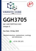 GGH3705 PORTFOLIO &lpar;DETAILED ANSWERS&rpar; Semester 1 2025 - DISTINCTION GUARANTEED 