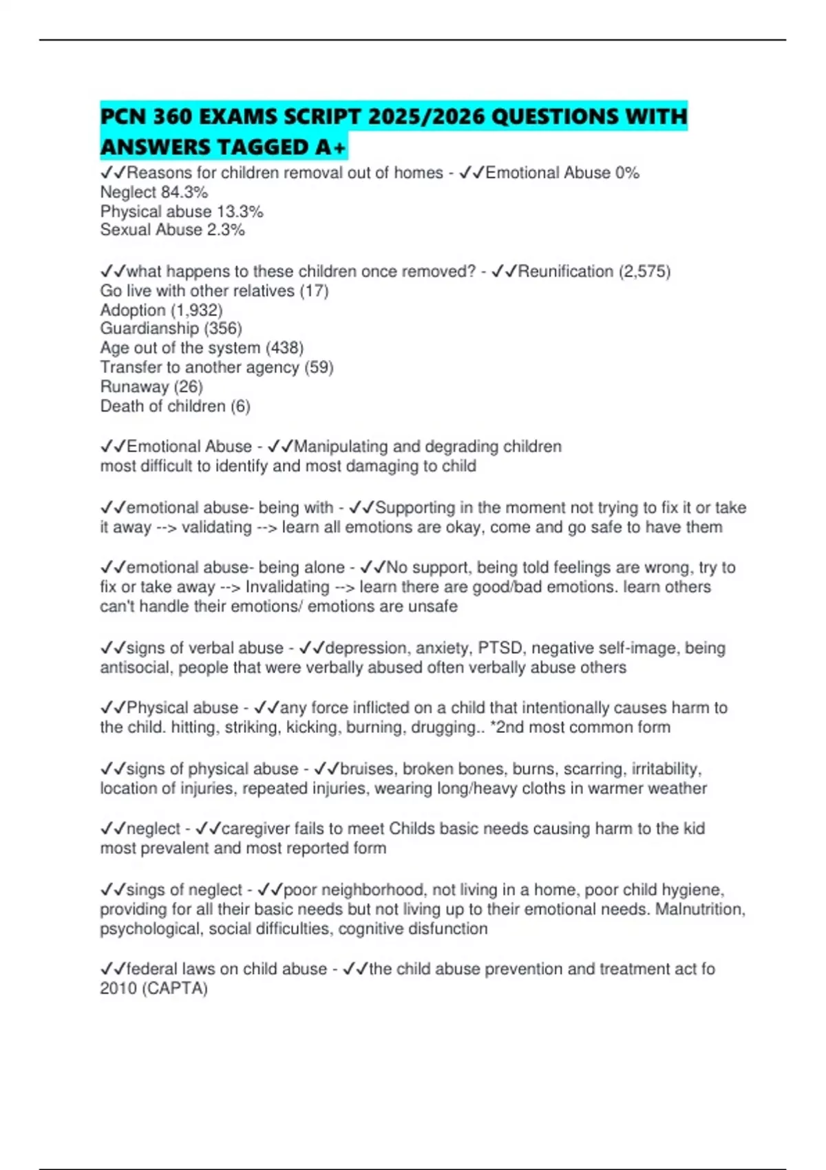 PCN 360 EXAMS SCRIPT 2025/2026 QUESTIONS WITH ANSWERS TAGGED A+ - PCN ...