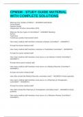 CPMSM - STUDY GUIDE MATERIAL WITH COMPLETE SOLUTIONS