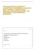 CHIM NCE PRACTICE BOOKLET 3&lowbar;CHAPTERS 1 BIOMEDICAL&comma; 2 HEALTH INFO&period; SCIENCE&comma; 3 HEALTH INFO ANALYSIS AND PRESENTATION &vert; 153 QUESTIONS &vert; WITH COMPLETE ANSWERS&excl;&excl;