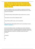 MATH- TEACHER CERTIFICATION EXAM QUESTIONS AND ANSWERS LATEST UPDATED 2024&sol;2025 A COMPLETE EXAM SOLUTION ALL ANSWERS CORRECT DETAILED BEST RATED TO SCORE A&plus; FOR PASS