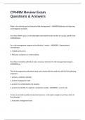 CPHRM Review Exam Questions & Answers
