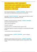 PSYCHOLOGICAL FIRST AID EXAM 1 QUESTIONS AND ANSWERS 2024&sol;2025 ALL ANSWERS 100&percnt; CORRECT VERIFIED BEST GRADED A&plus; FOR PASS