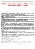 NSG 222 Family Health Nursing Exam 1 &lpar;2025&rpar; Actual Exam Questions and Answers A&plus; Graded&period;