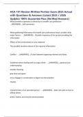 HCA 101 Review Written Portion Exam 2025 Actual with Questions & Answers &lpar;Latest 2025 &sol; 2026 Update&rpar; 100&percnt; Guarantee Pass &lpar;Verified Answers&rpar;