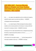 UHD MBA 6207 - Summer&sol;Monday  Midterm &lpar;Chapter and Case Studies&rpar;  2025&sol;2026 Exam Questions and Correct  Answers &vert; New Update