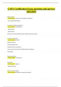 CAPA Certification Exam Questions and Answers &vert; Guaranteed A&plus; Preparation