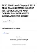EXSC 508 Exam 1 Chapter 9 2025 REAL EXAM QUESTIONS &vert;MOST TESTED QUESTIONS AND CORRECT ANSWERS &vert;100&percnt; ACCURATE&vert;GET IT RIGHT&excl;&excl;