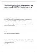 Module 1 Review Quiz &lpar;16 questions and Answers&rpar;&comma; BIOD 171&comma; Portage Learning