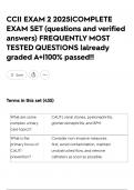 CCII EXAM 2 2025&vert;COMPLETE EXAM SET &lpar;questions and verified answers&rpar; FREQUENTLY MOST TESTED QUESTIONS &vert;already graded A&plus;&vert;100&percnt; passed&excl;&excl;