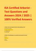 ISA Certified Arborist - Test Questions and  Answers 2024 &sol; 2025 &vert;  100&percnt; Verified Answers 