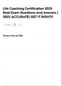 Life Coaching Certification 2025 Real Exam Questions And Answers &lpar; 100&percnt; ACCURATE&rpar; GET IT RIGHT&excl;&excl;