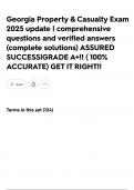 Georgia Property & Casualty Exam 2025 update &vert; comprehensive questions and verified answers &lpar;complete solutions&rpar; ASSURED SUCCESS&vert;GRADE A&plus;&excl;&excl; &lpar; 100&percnt; ACCURATE&rpar; GET IT RIGHT&excl;&excl;