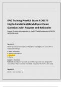 EPIC Training Practice Exam&colon; COG170 Cogito Fundamentals Multiple Choice  Questions with Answers and Rationales Purpose&colon; To assist with preparation for the EPIC Cogito Fundamentals &lpar;COG170&rpar;  certification exam&period;