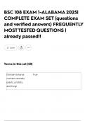 BSC 108 EXAM 1-ALABAMA 2025&vert; COMPLETE EXAM SET &lpar;questions and verified answers&rpar; FREQUENTLY MOST TESTED QUESTIONS &vert; already passed&excl;&excl;