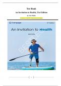 Test Bank An Invitation to Health&comma; 21st Edition by Lisa Tunks&period; All Chapters Covered&vert;100&percnt; Verified Answers&vert; Latest Edition