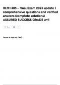 HLTH 305 - Final Exam 2025 update&vert;comprehensive questions and verified answers &lpar;complete solutions&rpar; ASSURED SUCCESS&vert;GRADE A&plus;&excl;&excl;